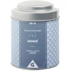 Bougie parfumée dans pot métal gris et bleu senteur monoï 26H