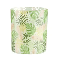 Bougie parfumée dans pot verre feuillage phosphorescent Ø8,5xH10cm (3modèles) < Gifi Online