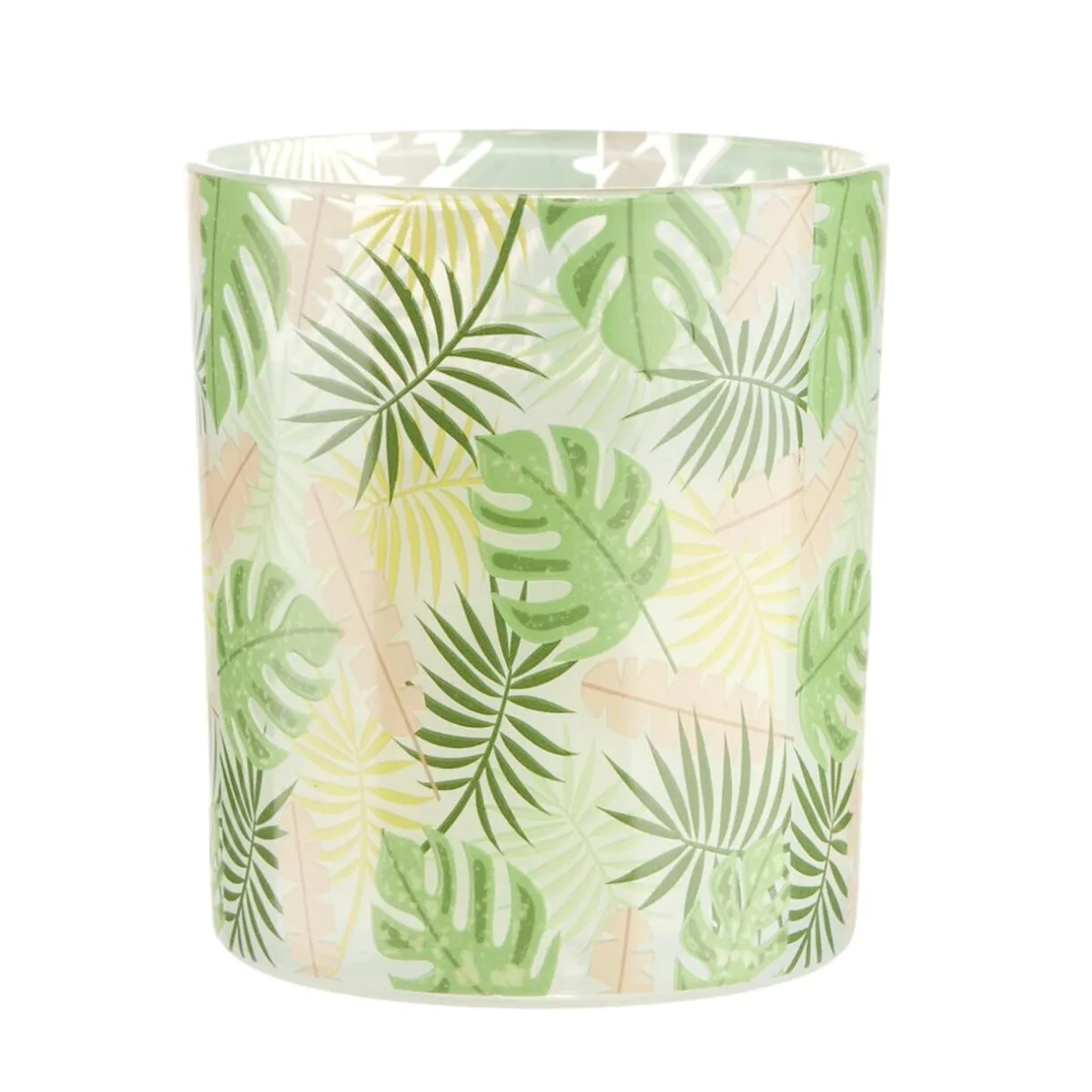 Bougie parfumée dans pot verre feuillage phosphorescent Ø8,5xH10cm (3modèles) < Gifi Online