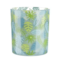 Bougie parfumée dans pot verre feuillage phosphorescent Ø8,5xH10cm (3modèles) < Gifi Online
