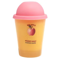 Bougie parfumée dans pot verre façon sorbet senteur fruit Ø9,5xH10cm (3 modèles)
