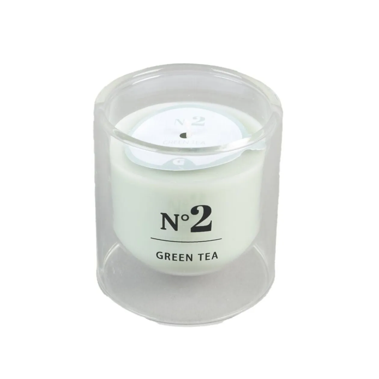 Bougie parfumée dans verre double paroi senteur thé vert 25H
