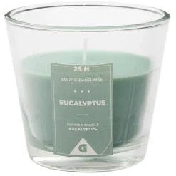 Bougie parfumée dans verre senteur eucalyptus Ø9xH8,3cm 25H < Gifi Discount