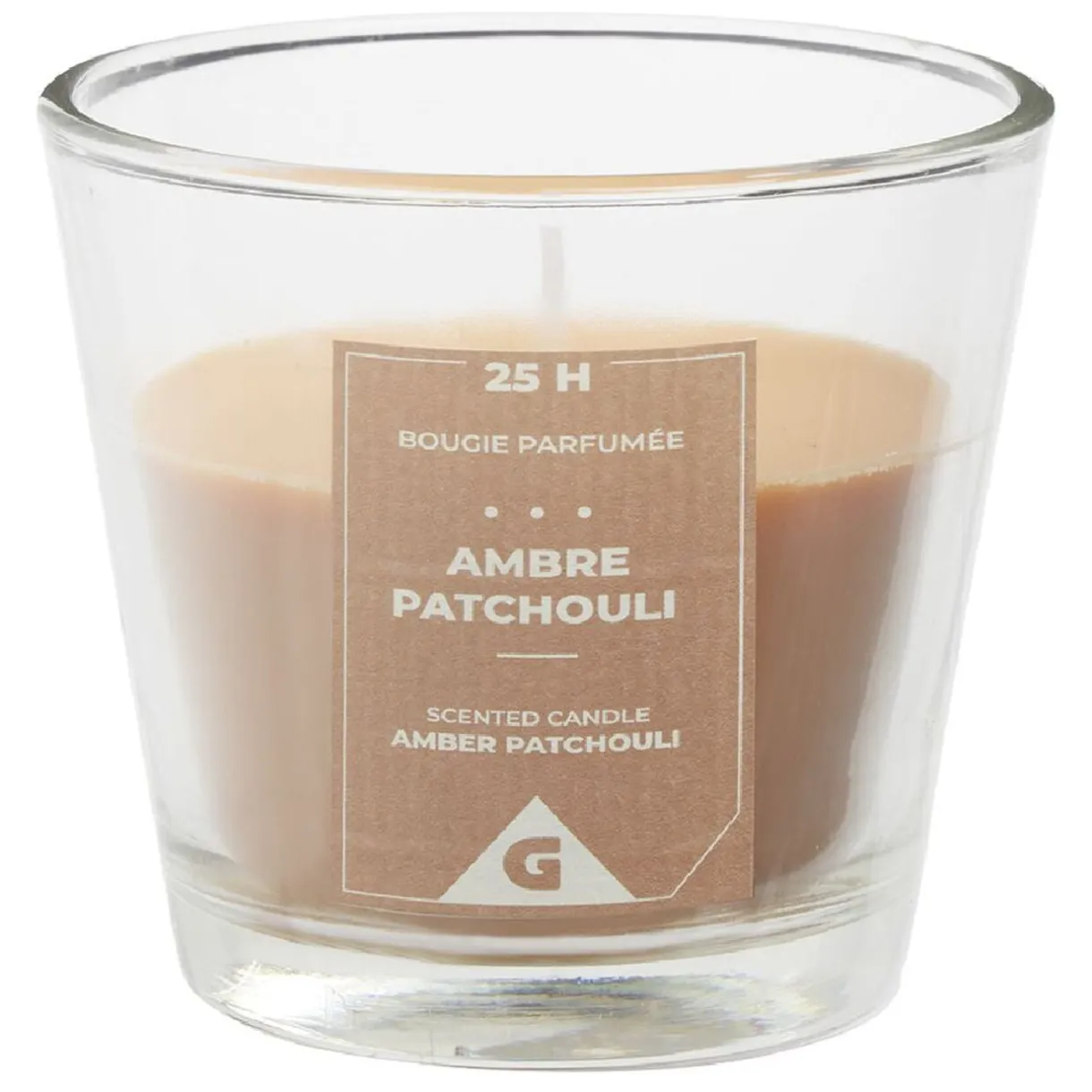 Bougie parfumée dans verre senteur ambre patchouli Ø9xH8,3cm 25H < Gifi Best