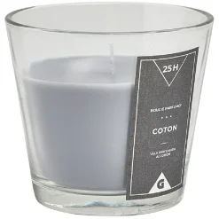 Bougie parfumée dans verre senteur coton gris
