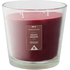 Bougie parfumée dans verre senteur fruits rouges Ø13,5xH12,5cm 30H