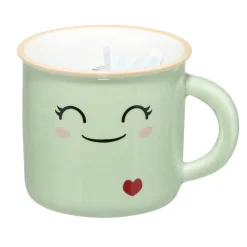 Bougie parfumée forme tasse céramique kawaii vert pastel < Gifi Best