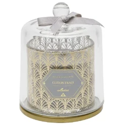 Bougie parfumée grise sous cloche transparent doré < Gifi New