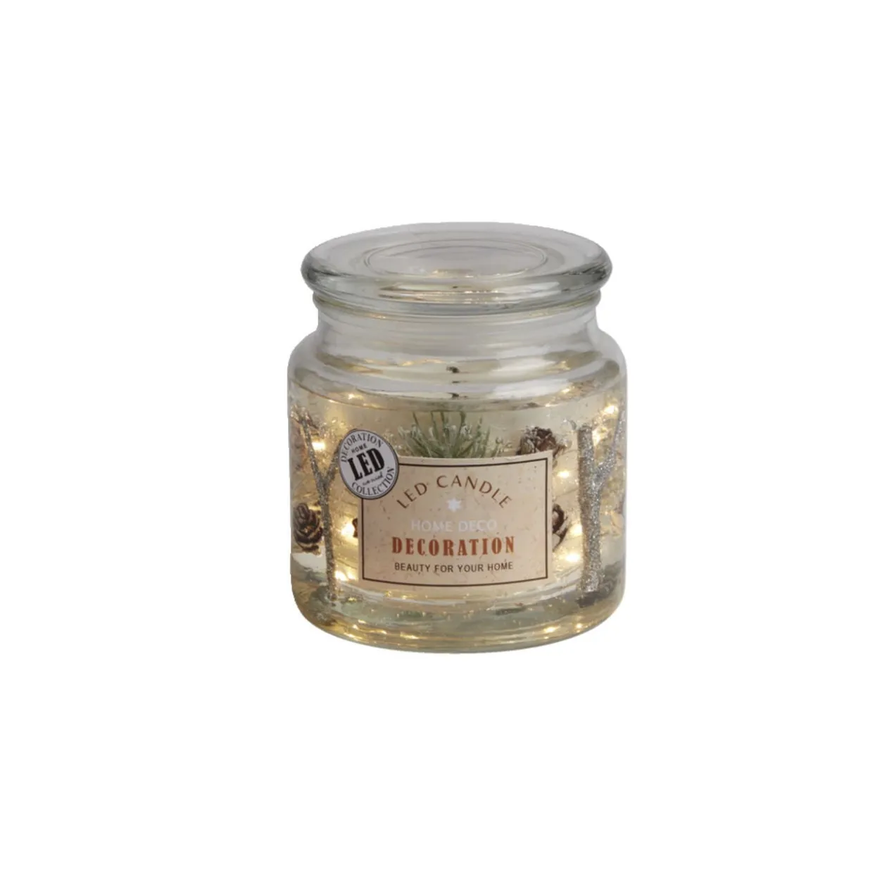 Bougie parfumée 12H avec décor intérieur LED (4 modèles)