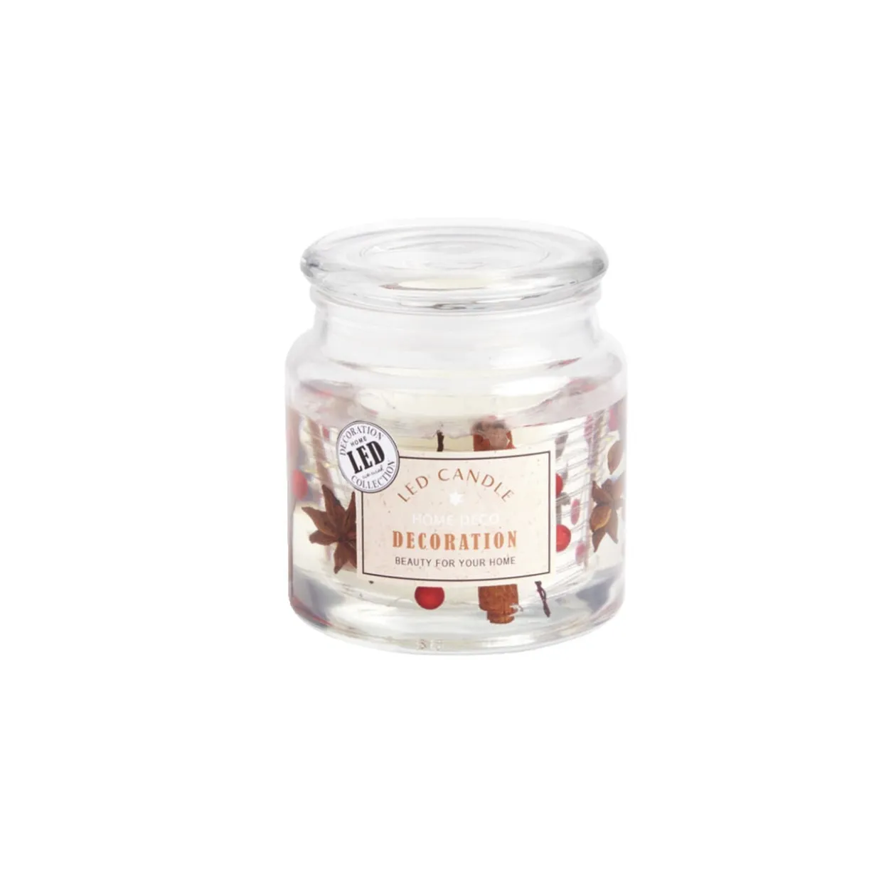 Bougie parfumée 12H avec décor intérieur LED (4 modèles)
