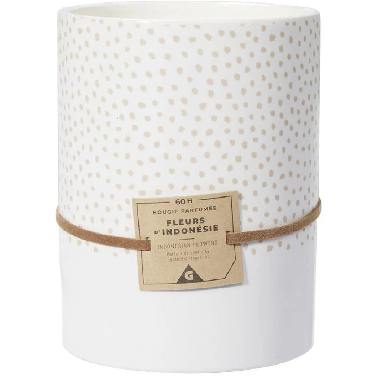 Bougie parfumée ivoire senteur fleurs d'Indonésie 60H < Gifi Outlet