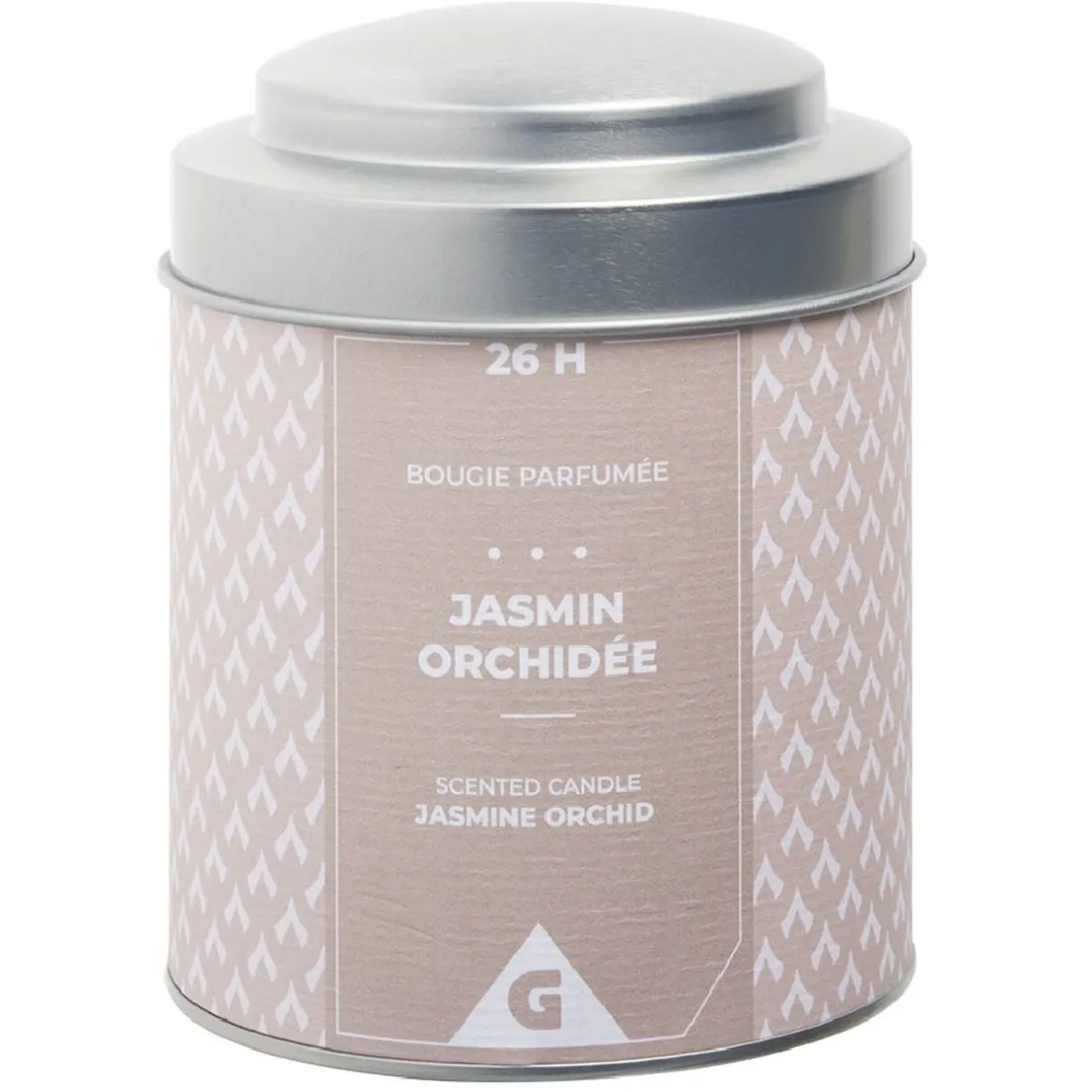 Bougie parfumée pot métal gris et beige senteur jasmin orchidée 26H < Gifi Hot