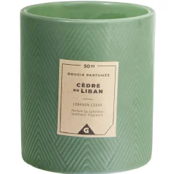 Bougie parfumée verte senteur cèdre du Liban 50H < Gifi Discount