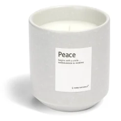 Bougie Peace pot céramique Ø8xH9cm gris < Gifi Clearance