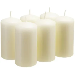 Bougie pilier blanche Ø4xH8cm x6