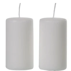 Bougie pilier blanche Ø5xH9,5cm x2 < Gifi New