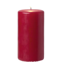 Bougie pilier rouge Ø7xH13,5 cm < Gifi