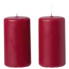 Bougie pilier rouge Ø5xH9,5 cm x2 < Gifi Hot