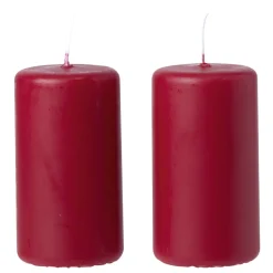 Bougie pilier rouge Ø5xH9,5 cm x2 < Gifi Hot