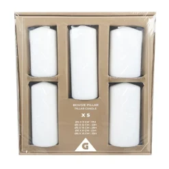 Bougie pilier x5 cire blanche 5 formats