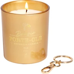 Bougie porte-clé doré senteur pin 33H < Gifi Hot