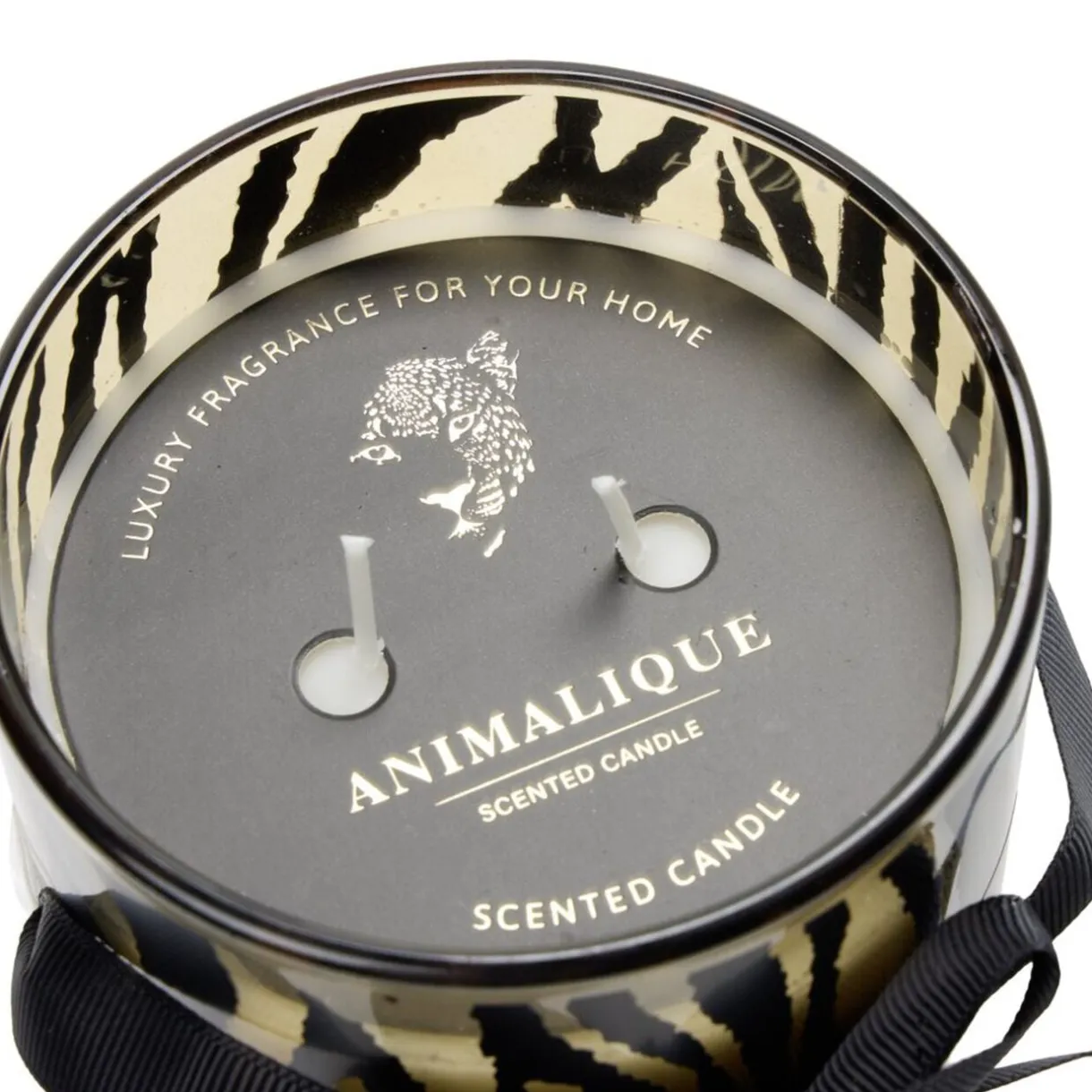 Bougie pot en verre motif pelage animal Ø10xH12,5cm (2 modèles léopard ou tigre) < Gifi Sale