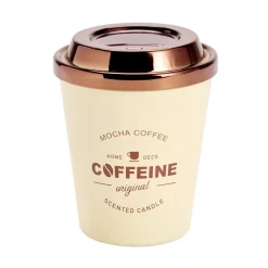 Bougie pot forme tasse café avec couvercle métallisé Ø9,5xH11cm (3 modèles) < Gifi Clearance
