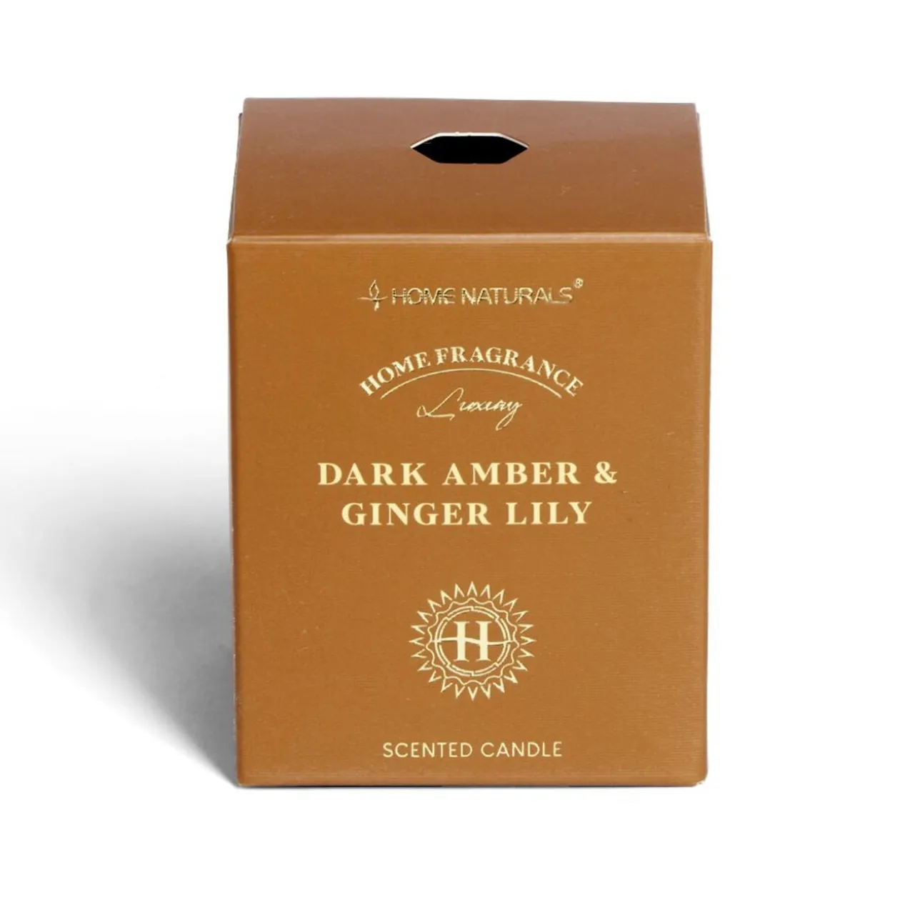 Bougie senteur ambre et gingembre dans pot en verre Ø6,4xH7,9cm marron