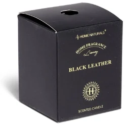 Bougie senteur cuir dans pot en verre Ø6,4xH7,9cm noir < Gifi Online
