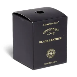 Bougie senteur cuir dans pot en verre Ø6,4xH7,9cm noir < Gifi Online