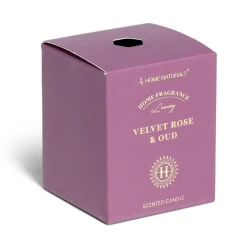 Bougie senteur rose et oud dans pot en verre Ø6,4xH7,9cm rose < Gifi Outlet