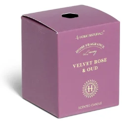 Bougie senteur rose et oud dans pot en verre Ø6,4xH7,9cm rose < Gifi Outlet