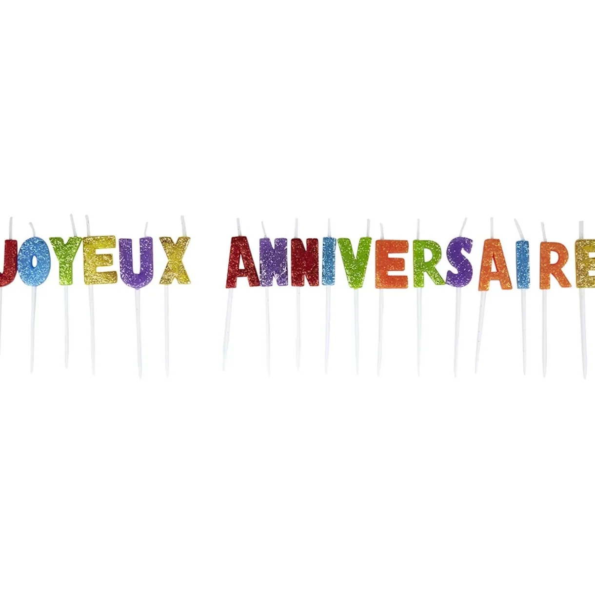 Bougies Joyeux anniversaire multicouleur à paillettes < Gifi Best