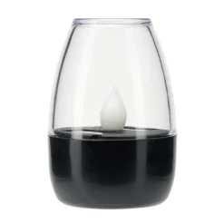 Bougie solaire noire à poser Ø6xH9cm