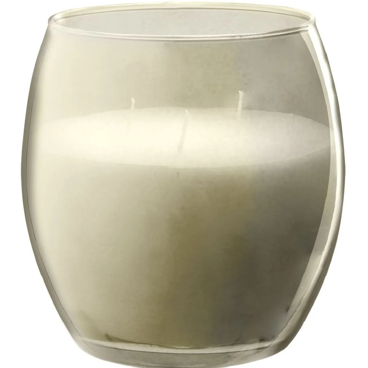 Bougie XL dans verre coloré blanc senteur vanille 36H < Gifi New