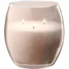 Bougie XL dans verre coloré rose senteur fruit de la passion 36H < Gifi Online