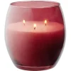 Bougie XL dans verre coloré rouge senteur fruit rouges 36H < Gifi Online