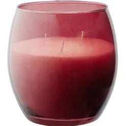 Bougie XL dans verre coloré rouge senteur fruit rouges 36H < Gifi Online