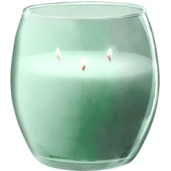 Bougie XL dans verre coloré vert senteur eucalyptus 36H < Gifi Online