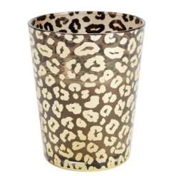 Bougie XXL dans pot en verre motif léopard senteur oud 75H < Gifi Discount
