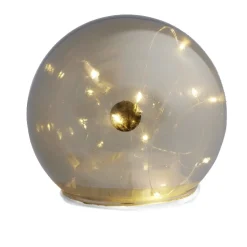 Boule déco LED verre et métal gris argent Ø12cm < Gifi Discount