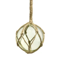 Boule décorative en verre et jute Ø11,5xH12cm (3 modèles)
