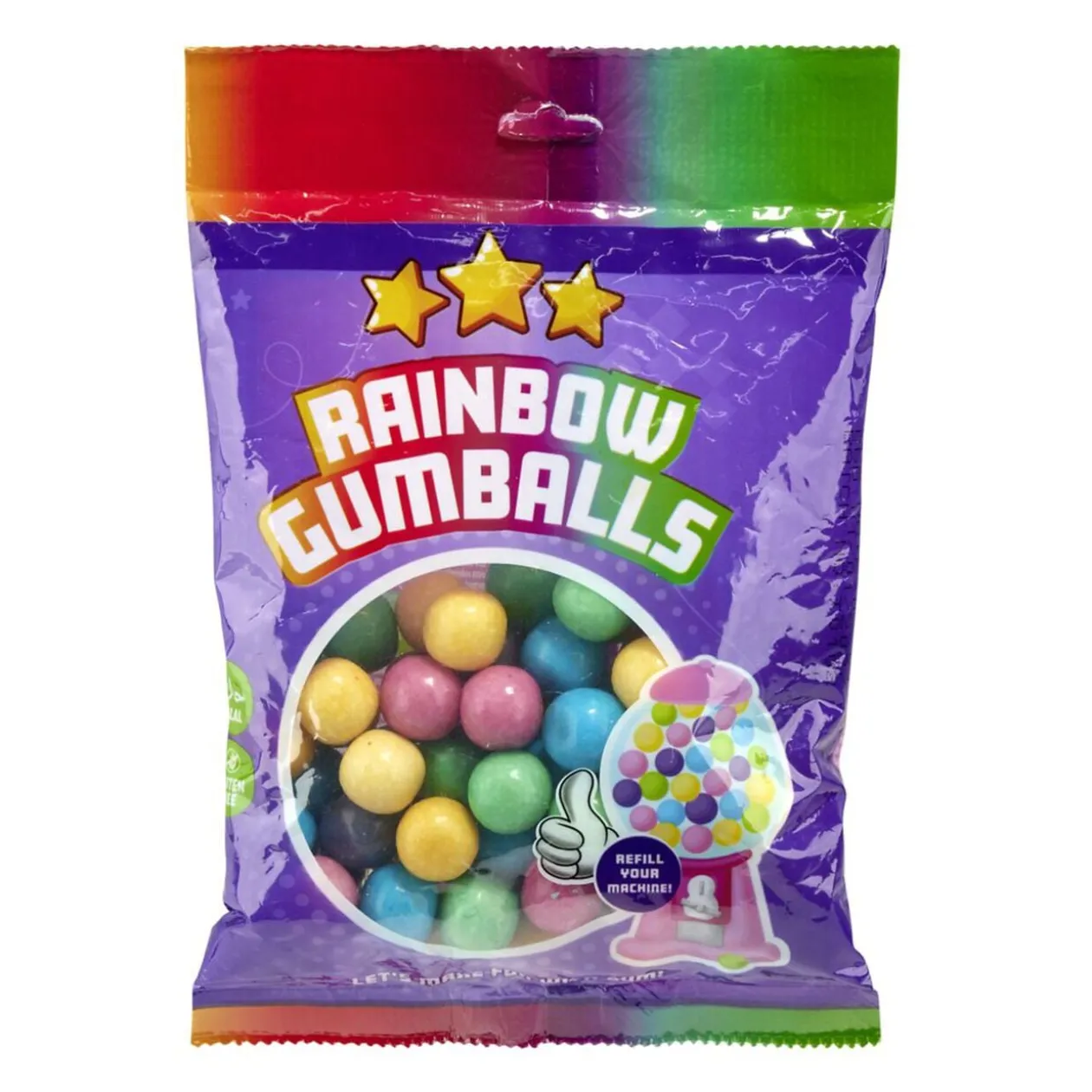 Boule de gomme à macher goût fruit sachet recharge 200gr