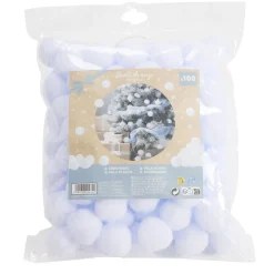 Boule de neige décoration de Noël blanche Ø4cm x100