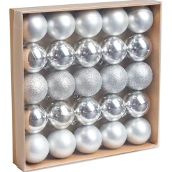 Boule de Noël argenté Ø4cm x25