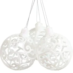 Boule de Noël baroque blanc Ø8cm x3