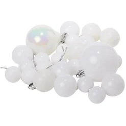 Boule de Noël blanche taille et finition différentes x50