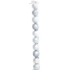 Boule de Noël bleu et argenté x10
