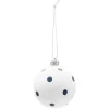 Boule de Noël bleu et blanc Ø6 cm