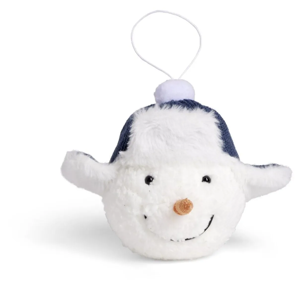 Boule de Noël bonhomme de neige fourrure blanc Ø12cm < Gifi Outlet